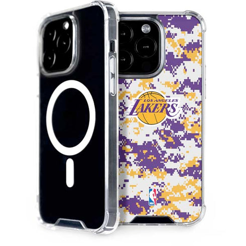 NBA Los Angeles Lakers Digi Camo iPhone 15 Pro MagSafe Case